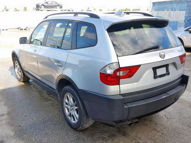 WBXPA73414WB25942 - 2004 BMW X3 2.5I SILVER photo 3