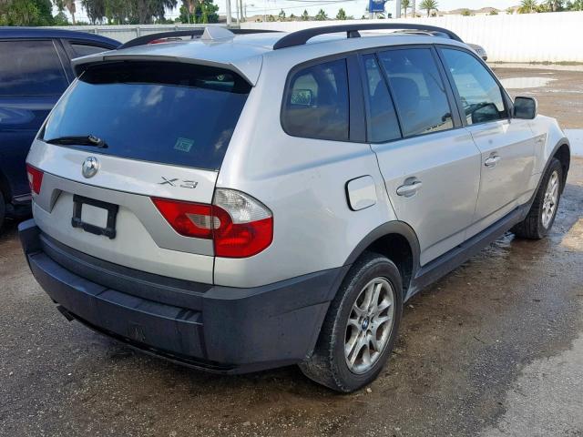 WBXPA73414WB25942 - 2004 BMW X3 2.5I SILVER photo 4