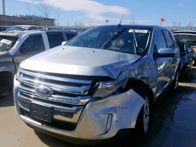 2FMDK3J91DBA91855 - 2013 FORD EDGE SEL SILVER photo 2