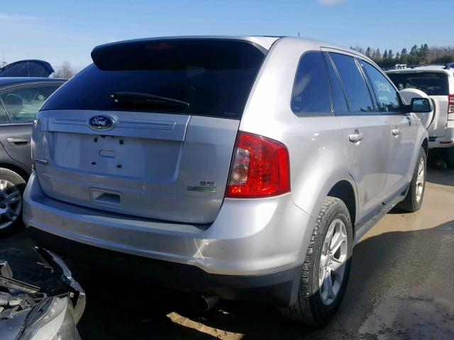 2FMDK3J91DBA91855 - 2013 FORD EDGE SEL SILVER photo 4