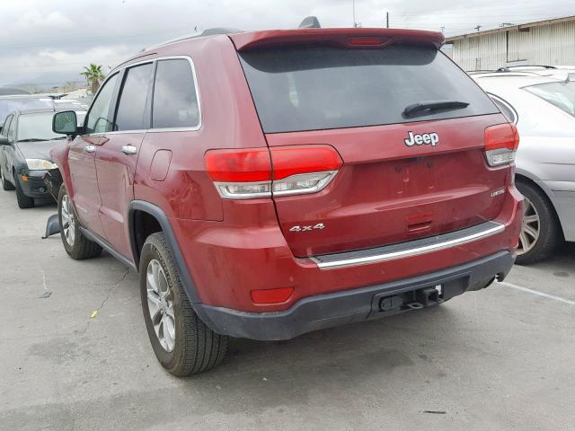 1C4RJFBG3FC130220 - 2015 JEEP GRAND CHER RED photo 3