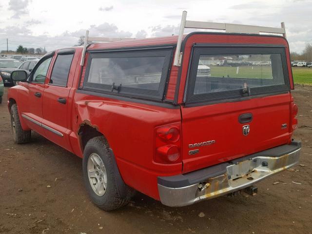 1D7HW58N06S665238 - 2006 DODGE DAKOTA QUA RED photo 3