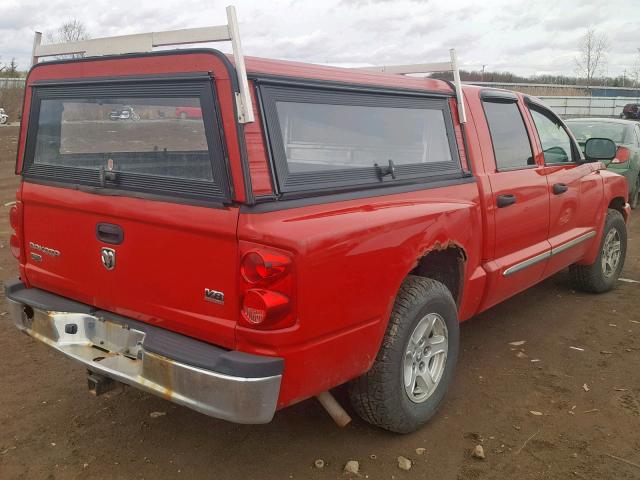 1D7HW58N06S665238 - 2006 DODGE DAKOTA QUA RED photo 4