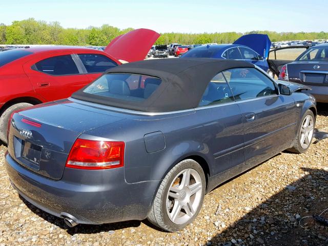 WAUDF48H87K022826 - 2007 AUDI A4 2.0T CA GRAY photo 4