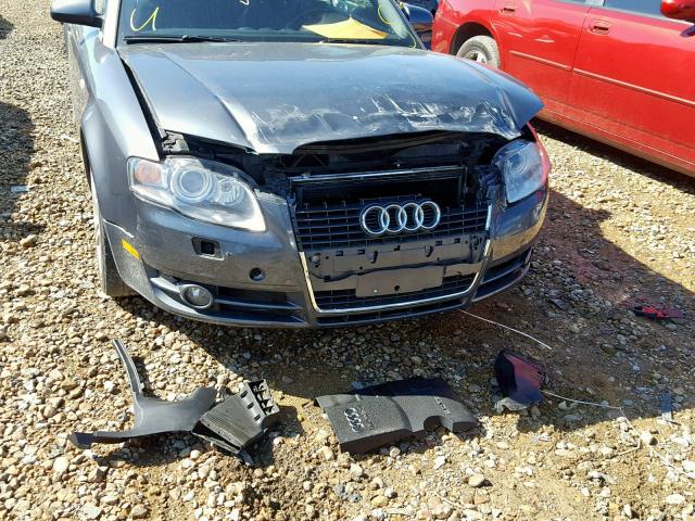 WAUDF48H87K022826 - 2007 AUDI A4 2.0T CA GRAY photo 9