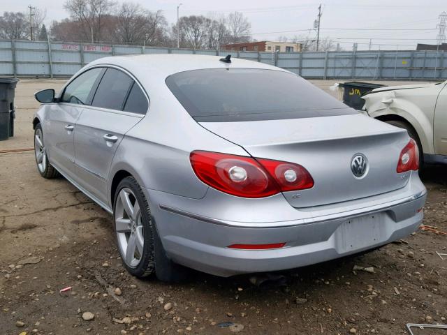 WVWHN7AN7BE718884 - 2011 VOLKSWAGEN CC LUXURY SILVER photo 3