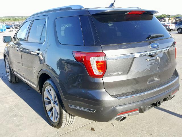 1FM5K7F87KGA17311 - 2019 FORD EXPLORER L GRAY photo 3