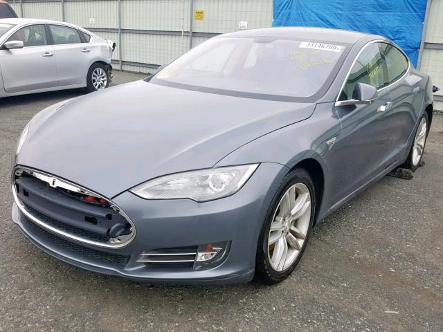 5YJSA1S16EFP33678 - 2014 TESLA MODEL S GRAY photo 2