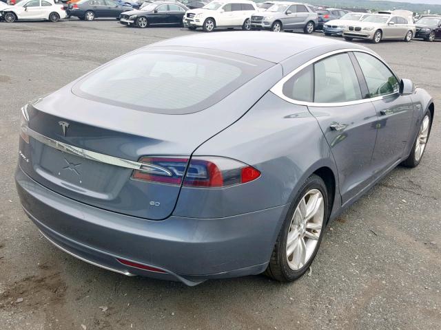 5YJSA1S16EFP33678 - 2014 TESLA MODEL S GRAY photo 4