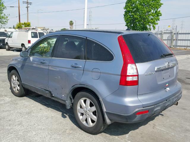 JHLRE38778C021940 - 2008 HONDA CR-V EXL BLUE photo 3