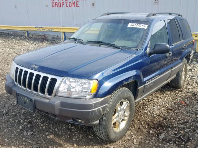 1J4GW48S72C238773 - 2002 JEEP GRAND CHER BLUE photo 2