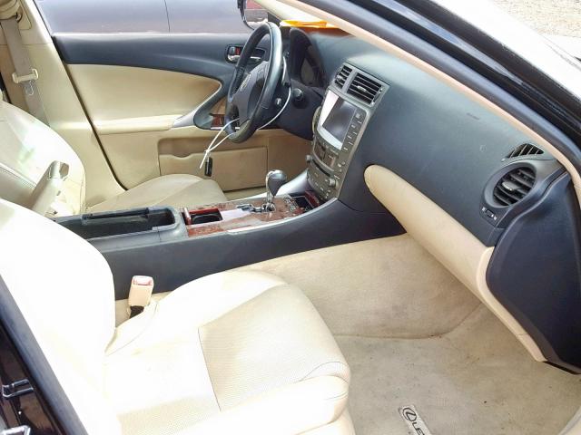 JTHBE262375012492 - 2007 LEXUS IS 350 BLACK photo 5