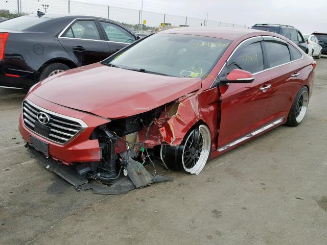 5NPE34AF1GH410259 - 2016 HYUNDAI SONATA SPO RED photo 2