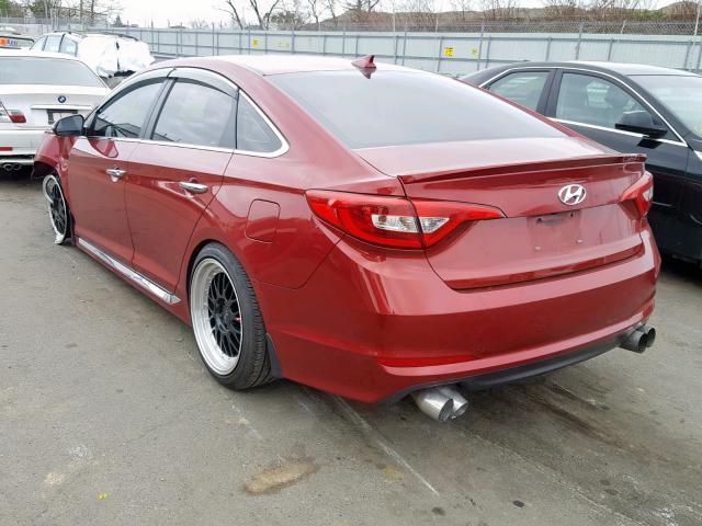 5NPE34AF1GH410259 - 2016 HYUNDAI SONATA SPO RED photo 3