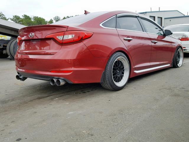 5NPE34AF1GH410259 - 2016 HYUNDAI SONATA SPO RED photo 4