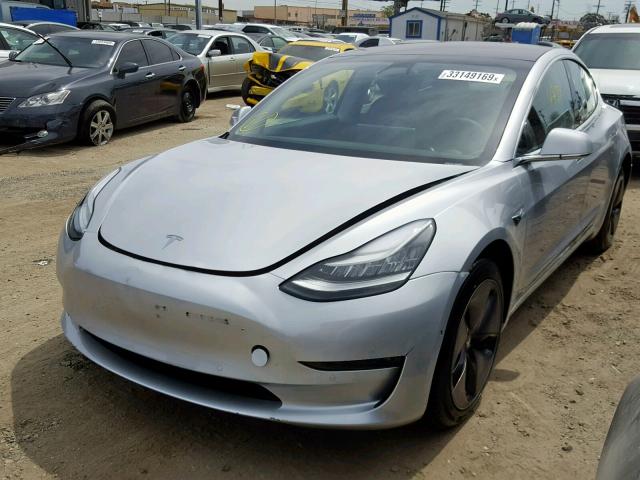 5YJ3E1EA4JF077317 - 2018 TESLA MODEL 3 SILVER photo 2