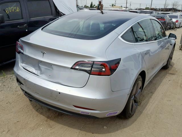 5YJ3E1EA4JF077317 - 2018 TESLA MODEL 3 SILVER photo 4