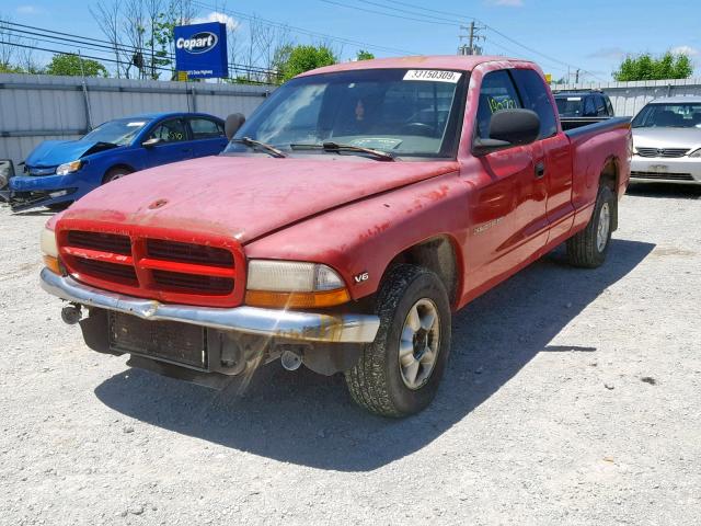 1B7GL23X7VS114941 - 1997 DODGE DAKOTA RED photo 2