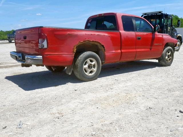 1B7GL23X7VS114941 - 1997 DODGE DAKOTA RED photo 4