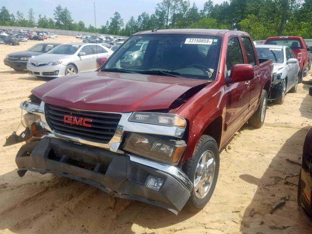 1GTDSCD97A8111153 - 2010 GMC CANYON SLE BURGUNDY photo 2