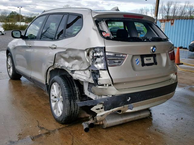 5UXWX9C54E0D28998 - 2014 BMW X3 XDRIVE2 BEIGE photo 3