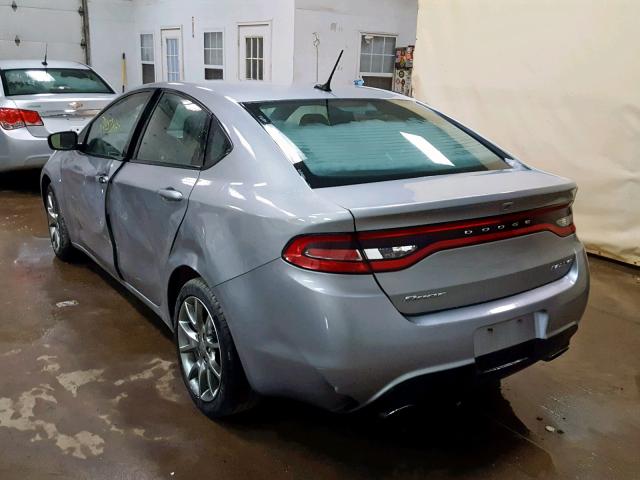 1C3CDFBB2FD181224 - 2015 DODGE DART SXT GRAY photo 3