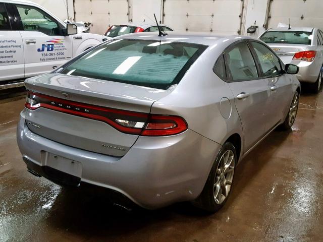 1C3CDFBB2FD181224 - 2015 DODGE DART SXT GRAY photo 4