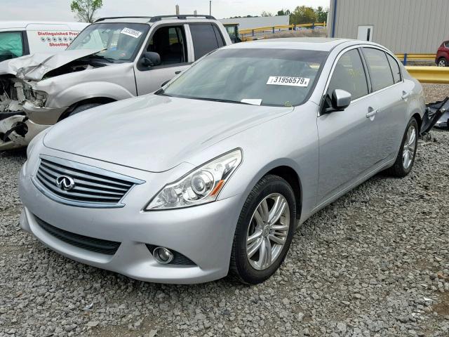 JN1CV6AP0DM304721 - 2013 INFINITI G37 BASE SILVER photo 2