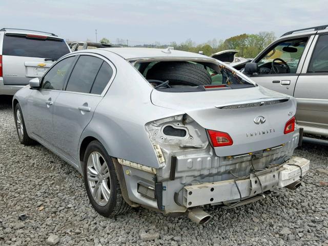 JN1CV6AP0DM304721 - 2013 INFINITI G37 BASE SILVER photo 3