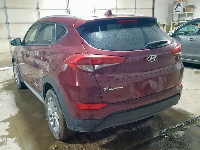 KM8J33A42JU640487 - 2018 HYUNDAI TUCSON SEL BURGUNDY photo 3