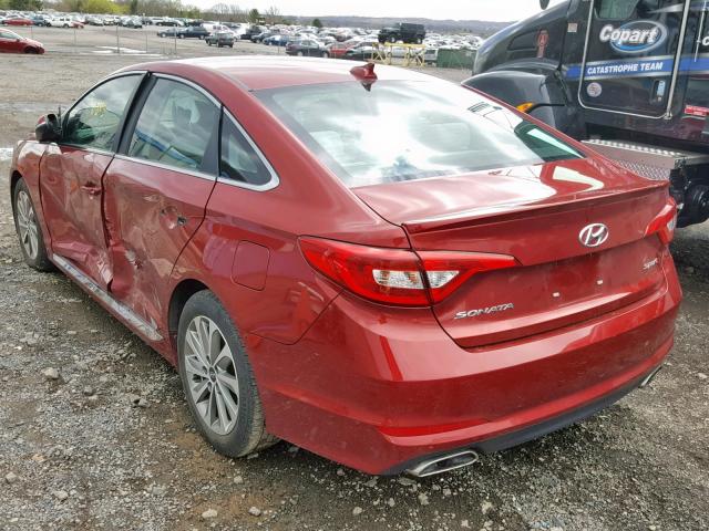 5NPE34AFXGH389234 - 2016 HYUNDAI SONATA SPO RED photo 3