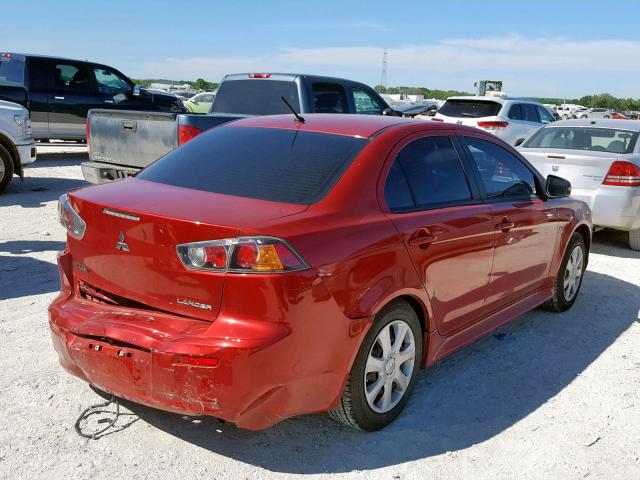 JA32U2FU0FU018372 - 2015 MITSUBISHI LANCER ES RED photo 4