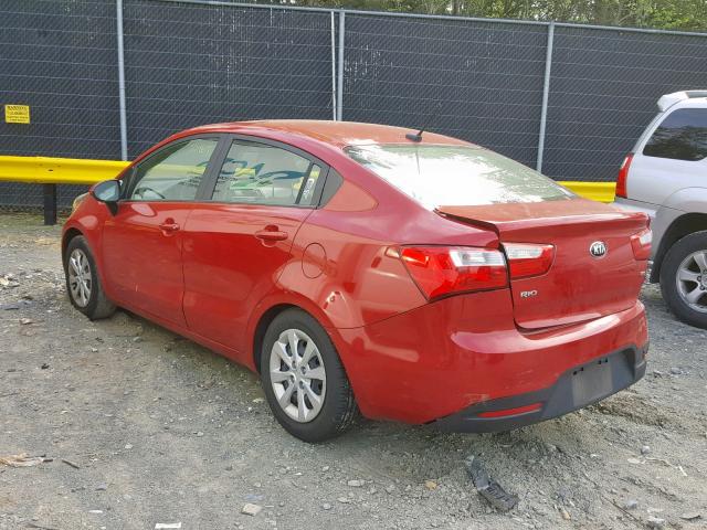 KNADM4A33E6384413 - 2014 KIA RIO LX RED photo 3