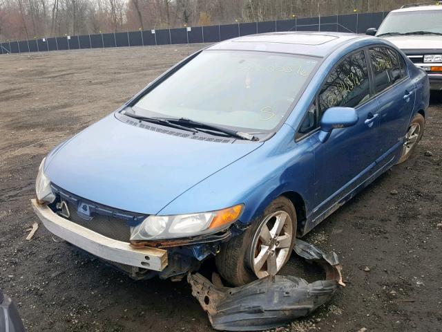 2HGFA16968H509618 - 2008 HONDA CIVIC EXL BLUE photo 2