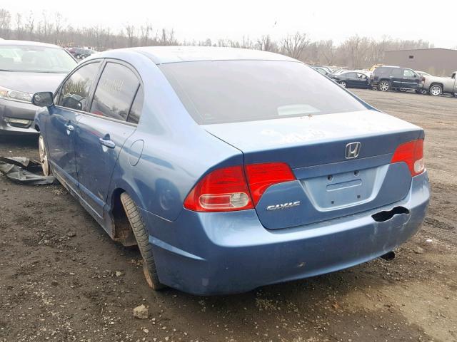 2HGFA16968H509618 - 2008 HONDA CIVIC EXL BLUE photo 3