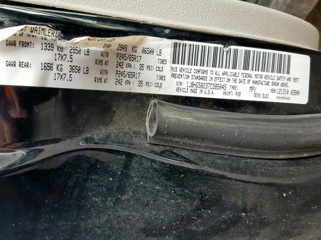 1J8HG58237C585045 - 2007 JEEP COMMANDER 黑色 照片 10