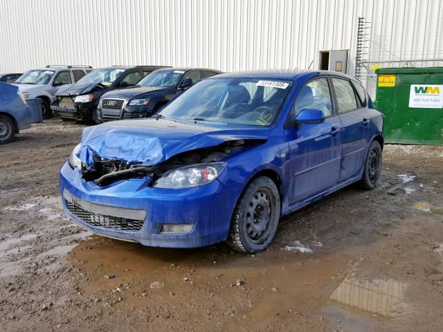 JM1BK343X81173362 - 2008 MAZDA 3 HATCHBAC BLUE photo 2