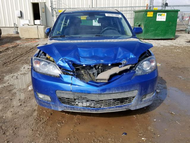 JM1BK343X81173362 - 2008 MAZDA 3 HATCHBAC BLUE photo 9