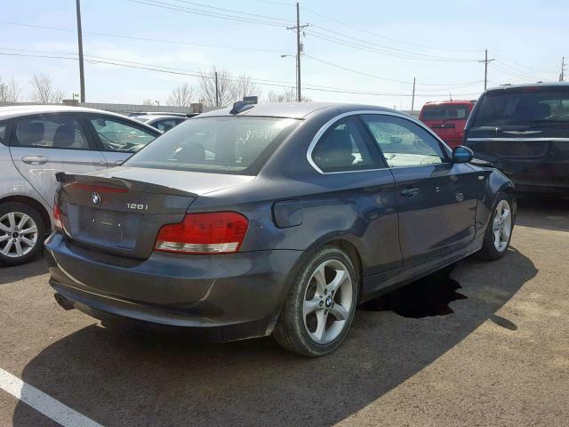 WBAUP73518VF06691 - 2008 BMW 128 I GRAY photo 4