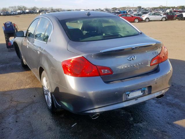 JN1CV6AR1DM758543 - 2013 INFINITI G37 GRAY photo 3