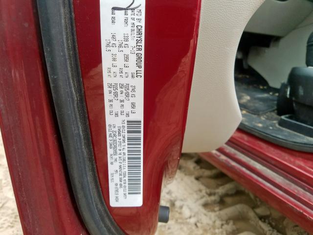 2C4RC1BG5DR820956 - 2013 CHRYSLER TOWN & COU RED photo 10