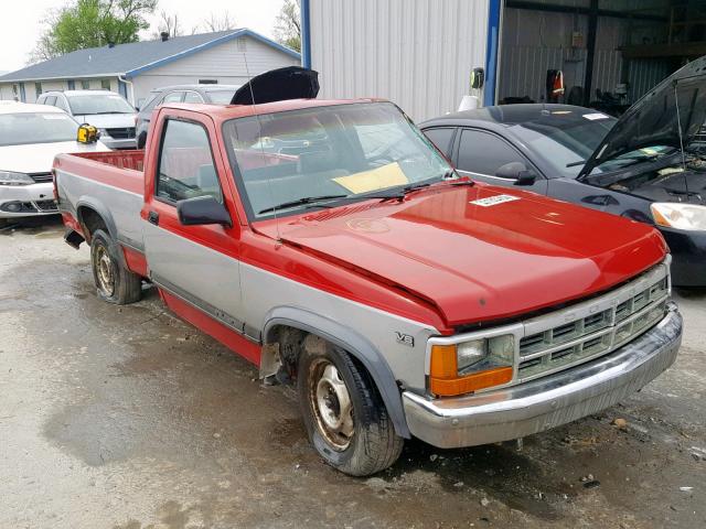 1B7FL26X3MS226318 - 1991 DODGE DAKOTA RED photo 1