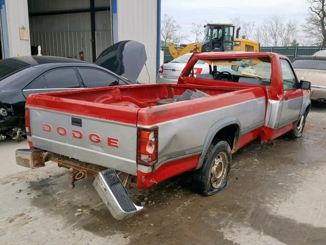 1B7FL26X3MS226318 - 1991 DODGE DAKOTA RED photo 4