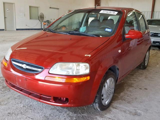 KL1TD66686B667371 - 2006 CHEVROLET AVEO BASE Қызыл фото 2