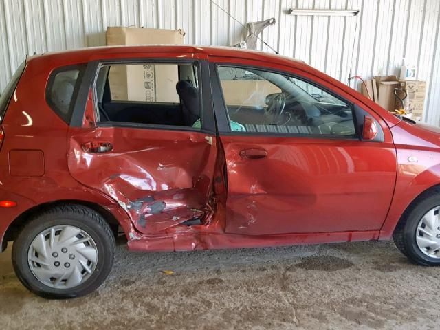 KL1TD66686B667371 - 2006 CHEVROLET AVEO BASE Қызыл фото 9