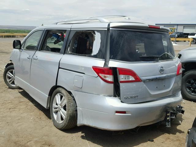 JN8AE2KP2D9070682 - 2013 NISSAN QUEST S SILVER photo 3