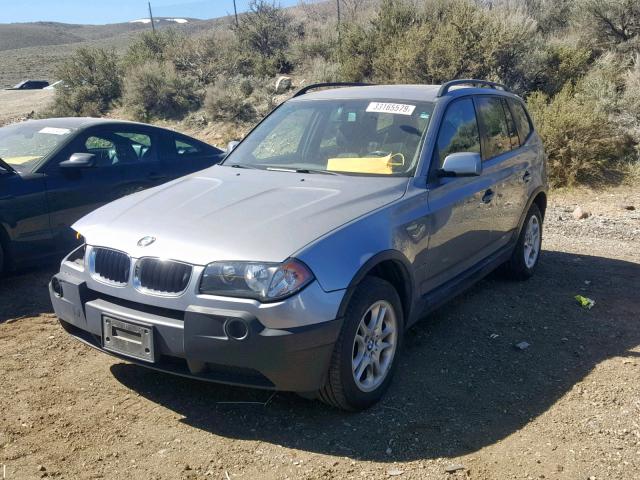 WBXPA73494WC41583 - 2004 BMW X3 2.5I SILVER photo 2