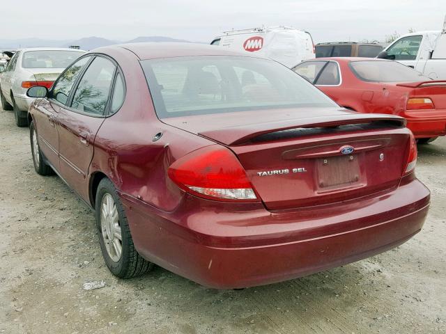 1FAHP56S24G113097 - 2004 FORD TAURUS SEL MAROON photo 3