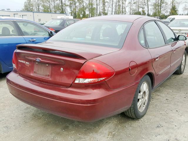 1FAHP56S24G113097 - 2004 FORD TAURUS SEL MAROON photo 4