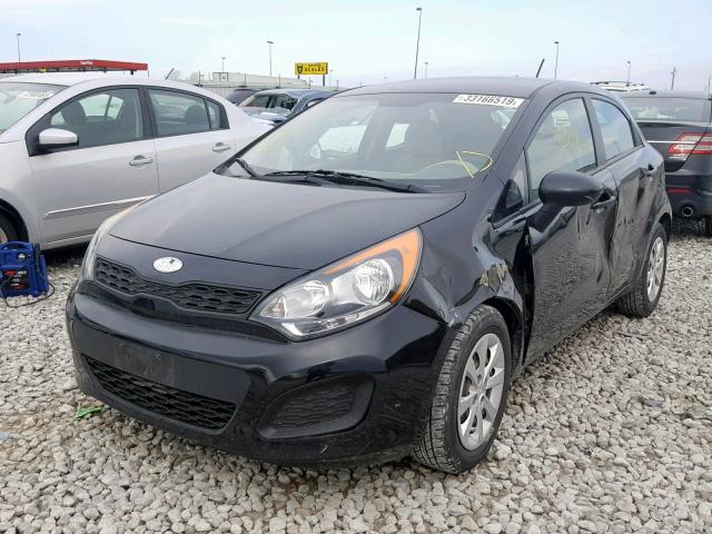 KNADM5A37C6088703 - 2012 KIA RIO LX BLACK photo 2